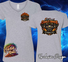 Load image into Gallery viewer, Charley Hobbib Memorial Run 2026 ๐ WOMENโS COMMEMORATIVE V-NECK T-SHIRT ๐