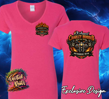 Load image into Gallery viewer, Charley Hobbib Memorial Run 2026 ๐ WOMENโS COMMEMORATIVE V-NECK T-SHIRT ๐