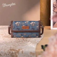 Load image into Gallery viewer, WG60-1812 Wrangler Vintage Retro Cowboy Cool Print Wallet/Crossbody - Jean