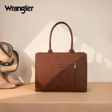 Load image into Gallery viewer, WG292-8110BR Wrangler Horseshoe Cutout Carry-All Large Tote Bag - Brown