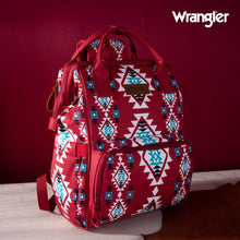 Load image into Gallery viewer, WG2204-9110 Wrangler Allover Wrangler Aztec Printed Callie Backpack - Burgundy