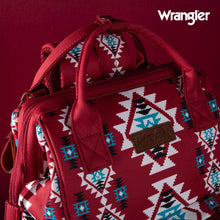 Load image into Gallery viewer, WG2204-9110 Wrangler Allover Wrangler Aztec Printed Callie Backpack - Burgundy