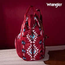 Load image into Gallery viewer, WG2204-9110 Wrangler Allover Wrangler Aztec Printed Callie Backpack - Burgundy