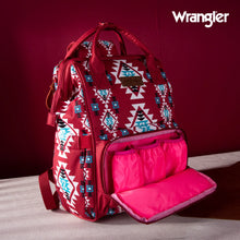 Load image into Gallery viewer, WG2204-9110 Wrangler Allover Wrangler Aztec Printed Callie Backpack - Burgundy