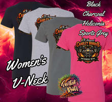 Load image into Gallery viewer, Charley Hobbib Memorial Run 2026 ๐ WOMENโS COMMEMORATIVE V-NECK T-SHIRT ๐