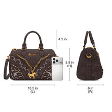 Load image into Gallery viewer, MW-HB-1380-6660-CF Montana West Western Horse Charm Satchel Crossbody Bag - Coffee