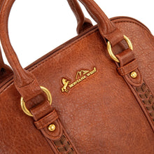 Load image into Gallery viewer, MW1341-8360BR Montana West Whipstitch Dome Satchel Bag - Brown