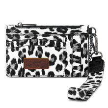 Load image into Gallery viewer, WG137-W0092 Wrangler Leopard Print Key Chain Wristlet Card Wallet - Leopard-Black