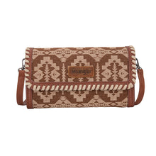 Load image into Gallery viewer, WG2212-C012 Wrangler Southwestern Print Wallet/Wristlet/Crossbody Bag - Brown