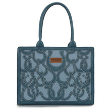 Load image into Gallery viewer, Wrangler Horseshoe Cutout Carry-All Large Tote Bag - Blue