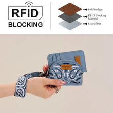 Load image into Gallery viewer, WG331-W0051JN Wrangler Paisley RFID Blocking Card Coin Pouch Set - Jean