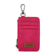 Load image into Gallery viewer, WG367-W119 Wrangler logo "W" Embroidered Dual Pouch Wristlet - Hot Pink