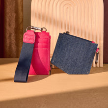 Load image into Gallery viewer, WG367-W119 Wrangler logo "W" Embroidered Dual Pouch Wristlet - Hot Pink