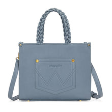 Load image into Gallery viewer, WG438-8120JN Wrangler Floral Print Braided Tote Bag - Jean