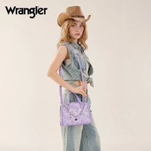 Load image into Gallery viewer, WG-HB-455-8130 Wrangler Western Chic Lace with Chain Charm Satchel/Crossbody Bag - Light Purple