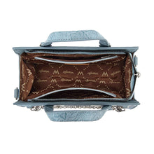 Load image into Gallery viewer, WG-HB-455-8130 Wrangler Western Chic Lace with Chain Charm Satchel/Crossbody Bag - Jean