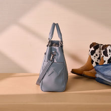 Load image into Gallery viewer, WG519-8300-1JN Wrangler Western Stitch & Embossed Chevron Satchel Tote Bag - Jean