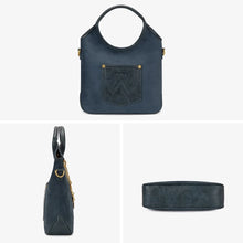 Load image into Gallery viewer, WG533-9801NY Wrangler Charm Chain Hobo Tote Bag - Navy