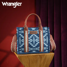 Load image into Gallery viewer, WG2212-8120 Wrangler Southwestern Print Small Canvas Tote/Crossbody - Jean