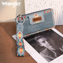 Load image into Gallery viewer, WG139-W013 Wrangler Aztec Print Bi-Fold Wallet Wristlet - Jean