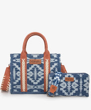 Load image into Gallery viewer, WG2212-8120 Wrangler Southwestern Print Small Canvas Tote/Crossbody - Jean