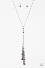Load image into Gallery viewer, Timeless Tassels Paparazzi Necklace - Brown
