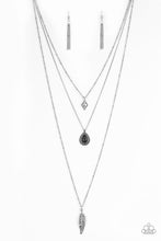 Load image into Gallery viewer, Fly The Coop Paparazzi Feather Necklace - Black