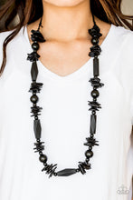 Load image into Gallery viewer, Cozumel Coast Paparazzi Wood Necklace - Black