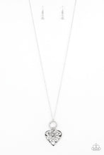Load image into Gallery viewer, Romeo Romance Paparazzi Heart Necklace - Silver