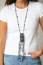 Load image into Gallery viewer, Macrame Majesty Paparazzi Macramé Necklace - Black