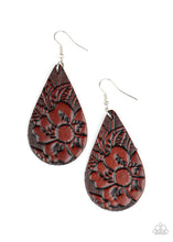 Load image into Gallery viewer, Beach Garden Paparazzi Leather Earring - Brown EMP 2021