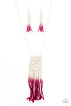 Load image into Gallery viewer, Surfin The Net Paparazzi Macramé Necklace - Pink