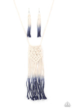 Load image into Gallery viewer, Surfin The Net Paparazzi Macramé Necklace - Blue