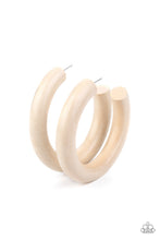 Load image into Gallery viewer, I WOOD Walk 500 Miles Paparazzi Wood Hoop Earring - White