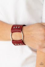 Load image into Gallery viewer, Moto Mayhem Paparazzi Leather Bracelet - Red