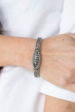 Load image into Gallery viewer, Locked in Luster Paparazzi Hinged Bracelet - Silver