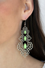 Load image into Gallery viewer, Flamboyant Frills Paparazzi Earring - Green