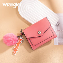 Load image into Gallery viewer, WG274-W079 Wrangler Tri-Fold Wallet with Keyring Pom Pom - Peach
