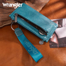 Load image into Gallery viewer, WG316-W013TQ Wrangler Sunflower Print Card Wallet/Wristlet - Turquoise

