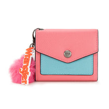 Load image into Gallery viewer, WG274-W079 Wrangler Tri-Fold Wallet with Keyring Pom Pom - Pink-Blue
