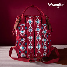 Load image into Gallery viewer, WG2204-9110 Wrangler Allover Wrangler Aztec Printed Callie Backpack - Burgundy
