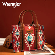 Load image into Gallery viewer, WG2203-8120SW Wrangler Aztec Small Tote/Crossbody and Card Case Set 2Pc - Burgundy
