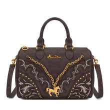 Load image into Gallery viewer, MW-HB-1380-6660-CF Montana West Western Horse Charm Satchel Crossbody Bag - Coffee
