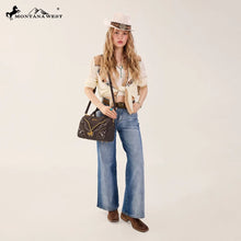 Load image into Gallery viewer, MW-HB-1380-6660-CF Montana West Western Horse Charm Satchel Crossbody Bag - Coffee
