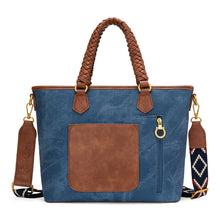 Load image into Gallery viewer, MW-HB-1385G-8317-RD Montana West American Flag Braided Concealed Carry Tote Bag - Red
