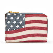 Load image into Gallery viewer, MW-WL-1385-2007-JN Montana West American Flag RFID Zip Around Wallet - Jean
