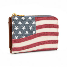 Load image into Gallery viewer, MW-WL-1385-2007-JN Montana West American Flag RFID Zip Around Wallet - Jean
