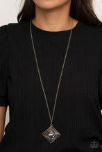 Load image into Gallery viewer, Timelessly Tilted - Blue ♥ Necklace
