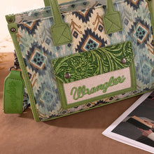 Load image into Gallery viewer, WG130-8120S Wrangler Southwestern Pattern Dual Sided Print Concealed Carry Tote/Crossbody - Green

