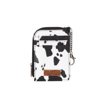 Load image into Gallery viewer, WG133-W005 Wrangler Cow Print Print Mini Zip Card Case - Black
